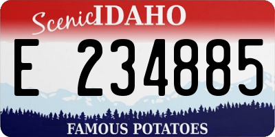 ID license plate E234885