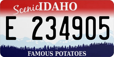 ID license plate E234905