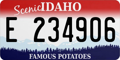 ID license plate E234906