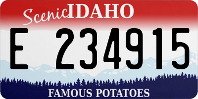 ID license plate E234915