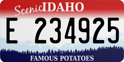 ID license plate E234925