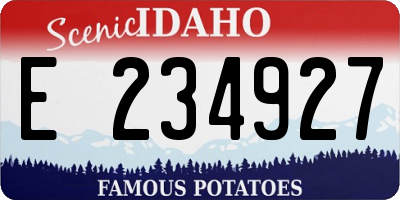 ID license plate E234927