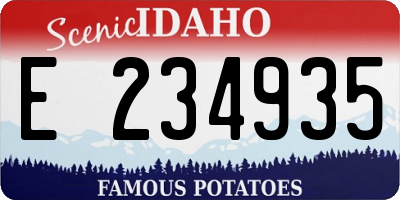 ID license plate E234935