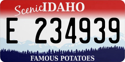 ID license plate E234939