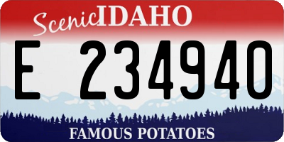 ID license plate E234940