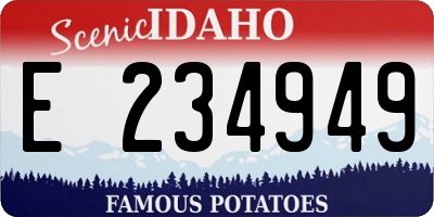 ID license plate E234949