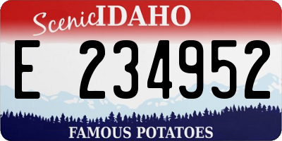 ID license plate E234952