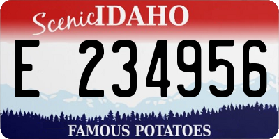ID license plate E234956