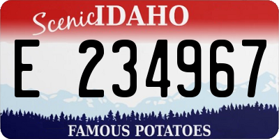 ID license plate E234967