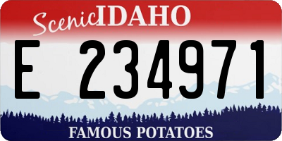 ID license plate E234971
