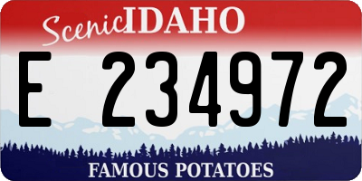 ID license plate E234972