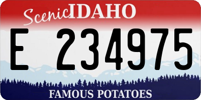 ID license plate E234975