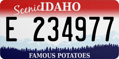 ID license plate E234977