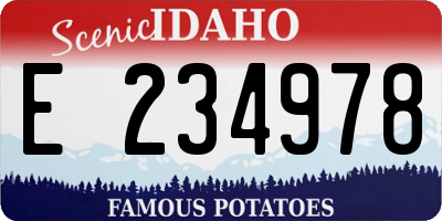 ID license plate E234978
