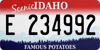 ID license plate E234992