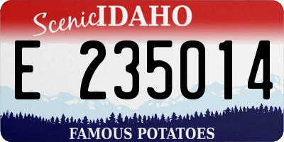 ID license plate E235014