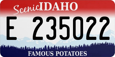 ID license plate E235022