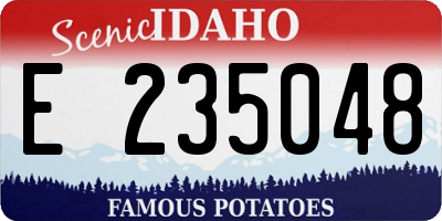 ID license plate E235048