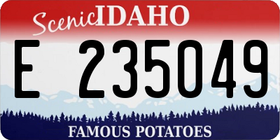 ID license plate E235049