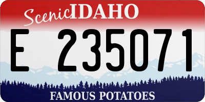 ID license plate E235071