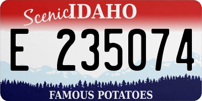 ID license plate E235074