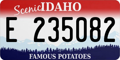 ID license plate E235082