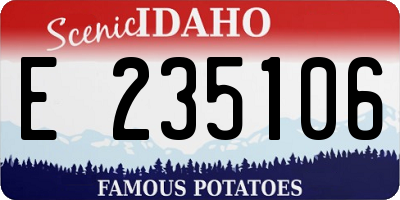 ID license plate E235106