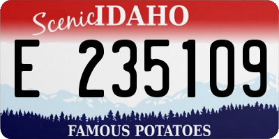 ID license plate E235109