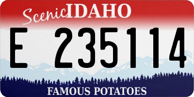 ID license plate E235114