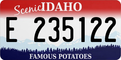 ID license plate E235122