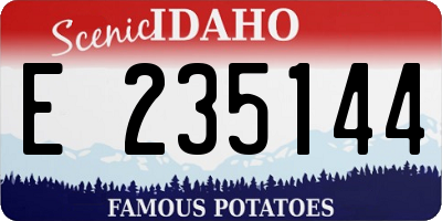 ID license plate E235144