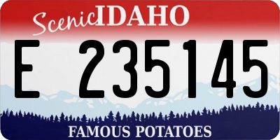 ID license plate E235145