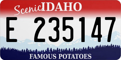 ID license plate E235147