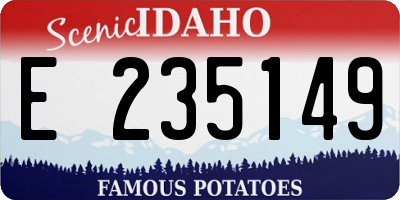 ID license plate E235149