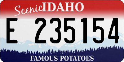 ID license plate E235154