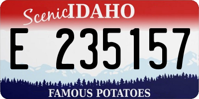 ID license plate E235157