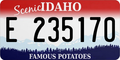 ID license plate E235170