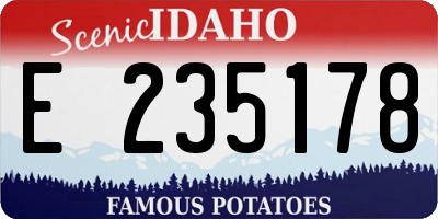 ID license plate E235178