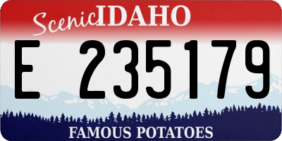 ID license plate E235179