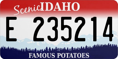 ID license plate E235214