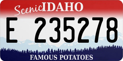 ID license plate E235278