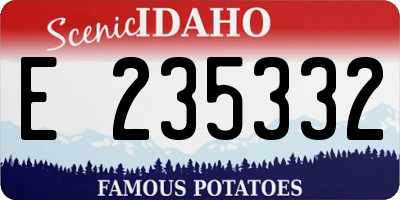 ID license plate E235332