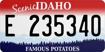 ID license plate E235340