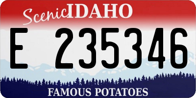 ID license plate E235346