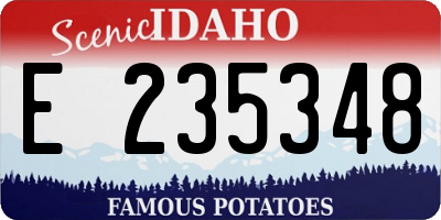 ID license plate E235348