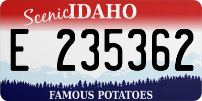 ID license plate E235362