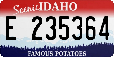 ID license plate E235364
