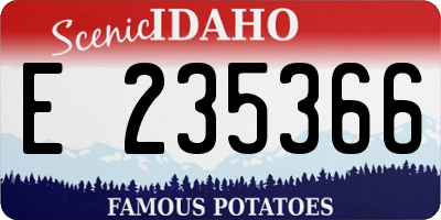 ID license plate E235366