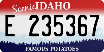 ID license plate E235367