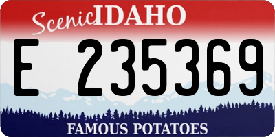 ID license plate E235369